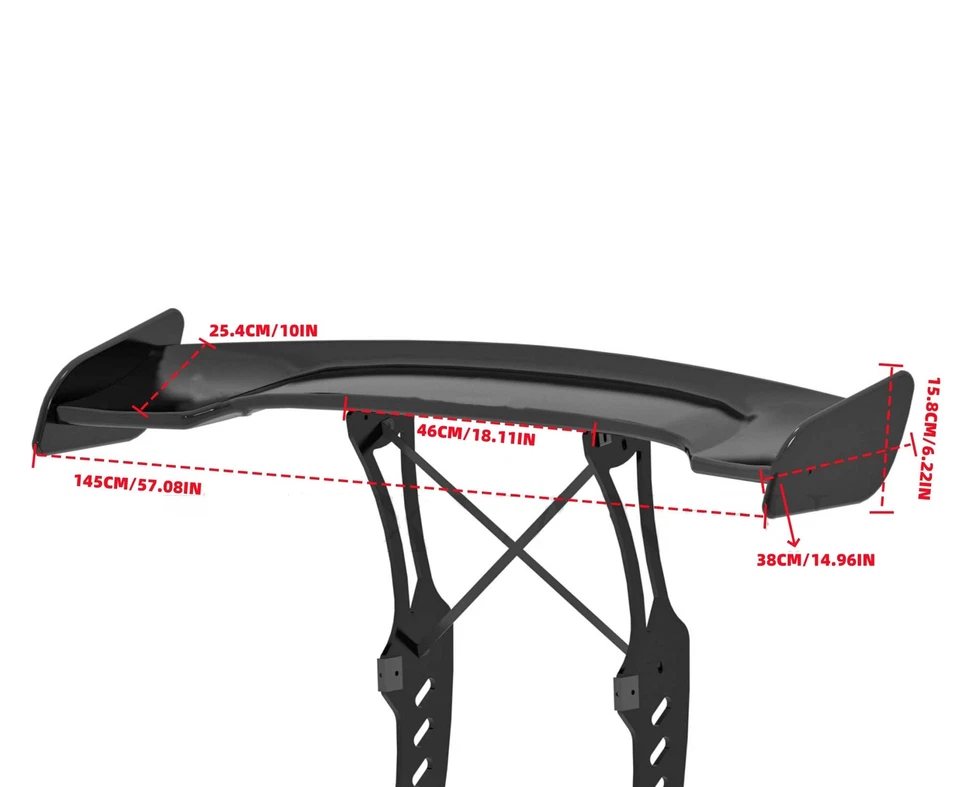 FOR 2015-2017 CHRYSLER 200 CHASSIS MOUNT GT RACING SPOILER W/CUSTOMIZED BRACKETS Foto 2 de 4