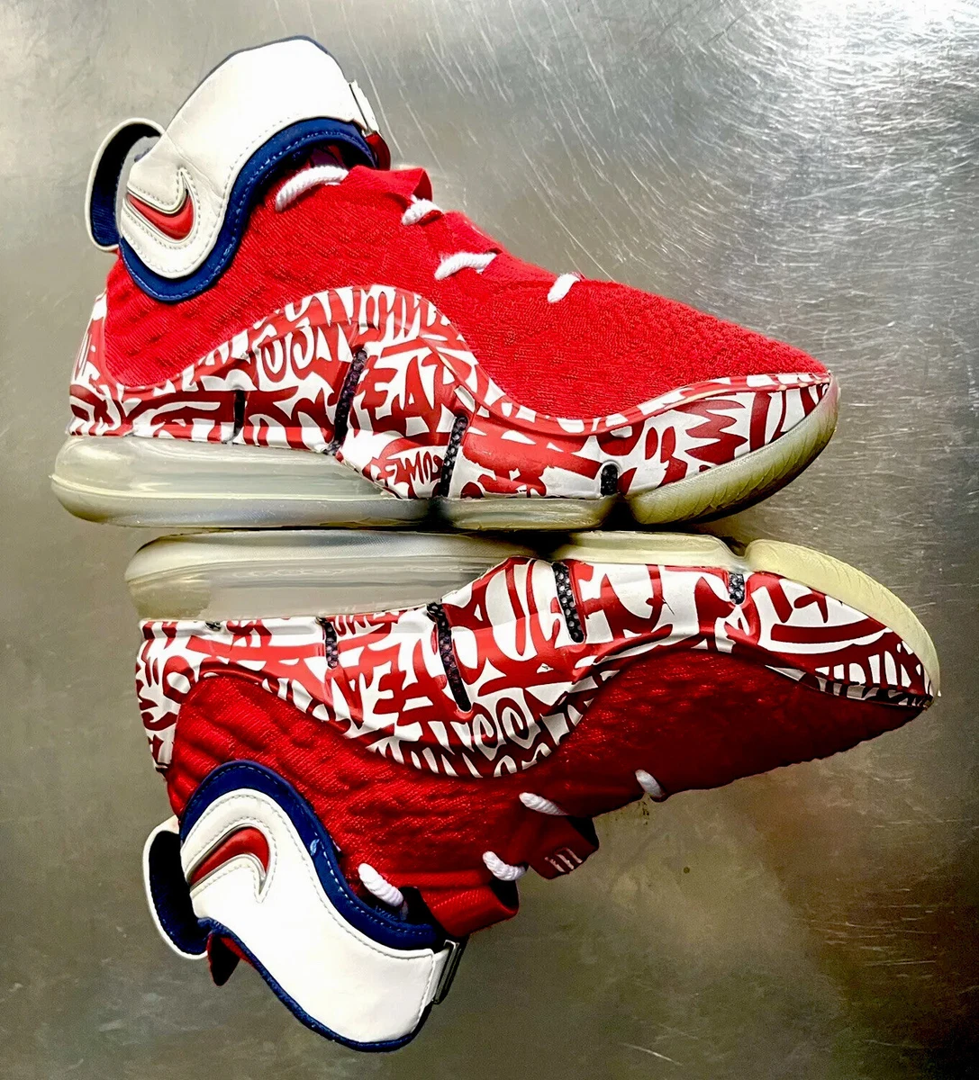 NIKE LEBRON 17 “GRAFFITI REMIX” FIRE-RED/WHITE/BLUE 5 600) | eBay