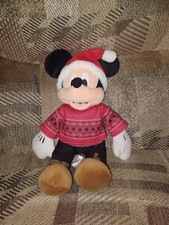 Mickey Mouse Disney Collection Plush 14" Christmas Sweater Hat Stuffed Animal...