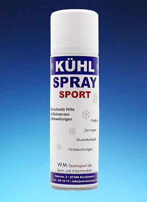 6 Dosen Sport- Kühlspray, Eisspray Kältespray (à 300 ml) Original WM-Teamsport 