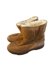 Ugg Ultra Short Tan Shearling Suede Winter Vintage Boots Size 6 Women's