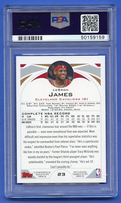 2004 LEBRON JAMES PSA MINT TOPPS CLEVELAND CAVALIERS HEAT LAKERS