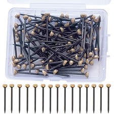 Packs of 60 Brass Head Picture Nails with Clear Plastic Box for DIY Decoration
