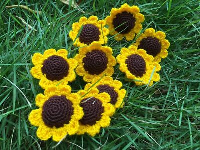 Craft Sunflower Embellishment Clothing DIY Trim flora Crochet Decoration Sewing