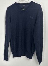Class Cavalli Men's 100 Wool Navy Blue Sweater Sz XL