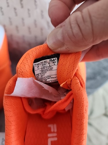 New in Box FILA Infant/toddler Sz 7, Impress LL Low Sneakers Bright Orange - Picture 10 of 15