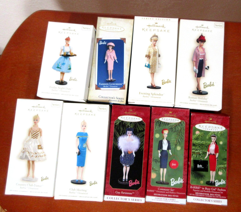9 Hallmark 1999-2010 BARBIE Series #6-8 & #12-17 Original Boxes Fashion