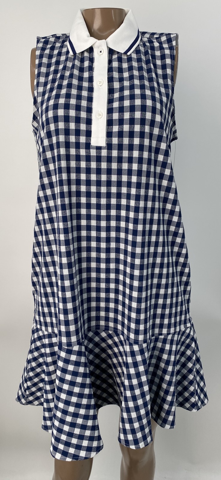 Tuckernuck Womens Mini Dress Navy Blue Size S Gingham Sleeveless Seersucker