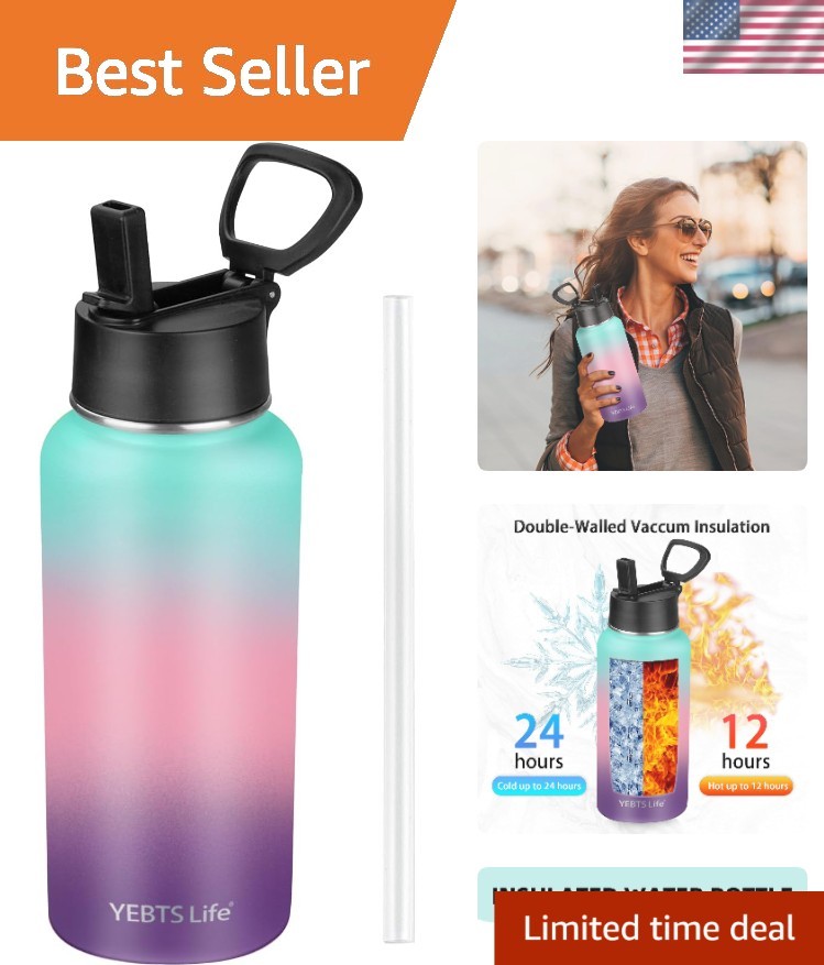 32oz Vacuum Insulated Stainless Steel Bottle with Leak-Proof