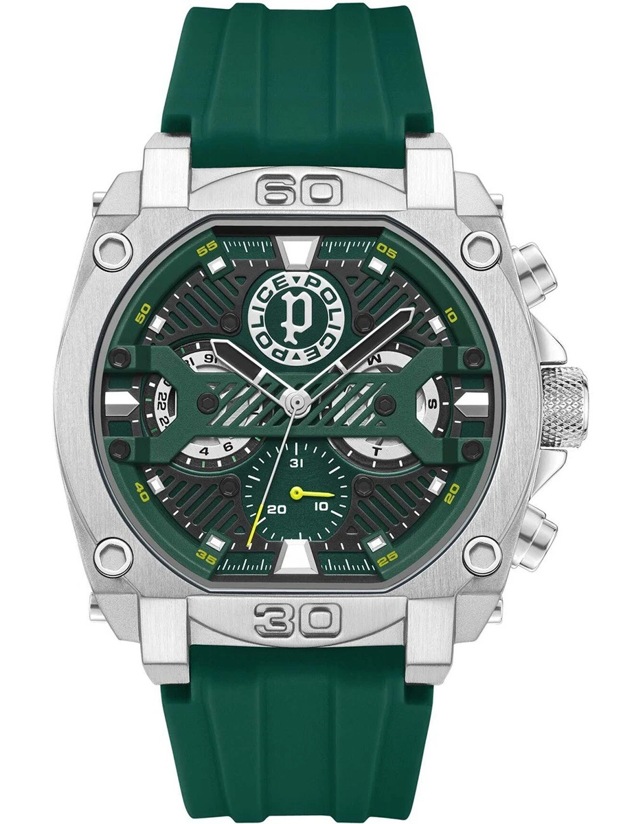 Police Orologio Uomo Silfra Silver - Quadrante Blu, Cronografo Al Quarzo, Cinturino In Acciaio (Modello 16021JS/03)