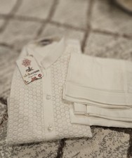 Indian Pakistan Toddler Boy Cotton Embroidered Kurta Shalwar Not Junaid Jamshed