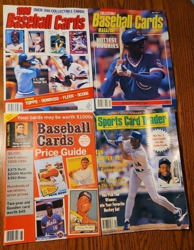 Lot of 4 Vintage Baseball Sports Card Price Guide Magazines 1986 1988 1990 1991