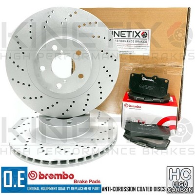 FÜR SUBARU IMPREZA 2.5 GB270 QUER GELOCHTE BREMSSCHEIBEN BREMBO BELÄGE VORNE 295mm
