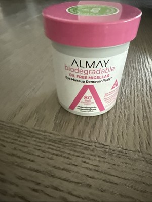 Almay Biodegradable Oil Free Micellar Eye Makeup Remover Pads, 80 Count