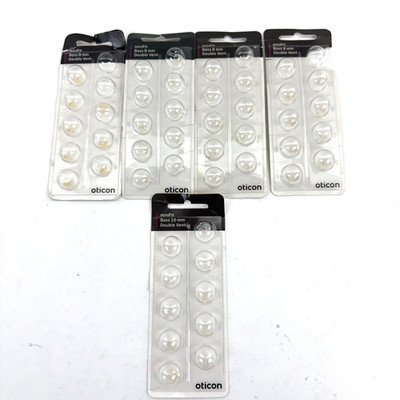 2 Pack + More Oticon miniFit 8mm Bass Double Vent Domes 36 Domes Total