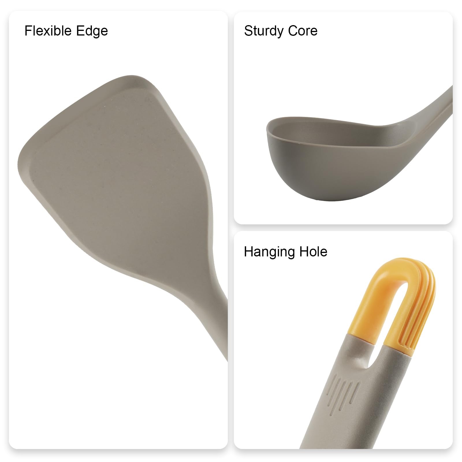 Silicone Kitchen Cooking Utensils Set: Heat Resistant 13inch Long Kitchen Gad...