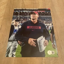 KALEN DEBOER Signed+ROLL TIDE Inscribed 8x10 PHOTO ALABAMA.BECKETT COA. Playoffs