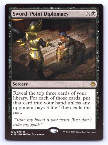 Helper Facts Sword-Point Diplomacy 126 Rare Ixalan Magic: The Gathering Lightly ...