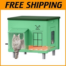 Weatherproof Heated Cat House - Insulated Shelter for Strays