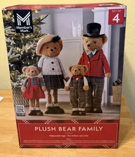 Member's Mark Plush Bear Family Set of 4 Indoor Christmas IN HAND FAST SHIP