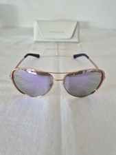 Michael Kors Aviator Sunglasses Rose Gold Mirrored Purple Lens Lightweight Metal