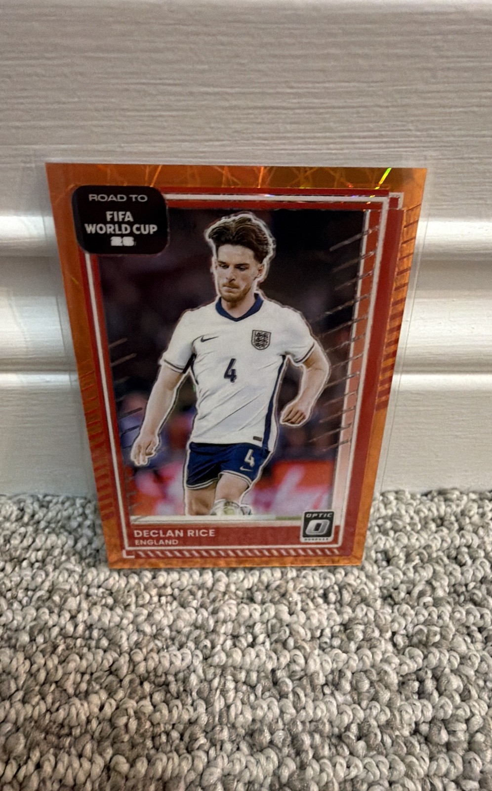 2025-26 Donruss Road to Fifa Declan Rice #66 Optic Orange Velocity Prizm /199