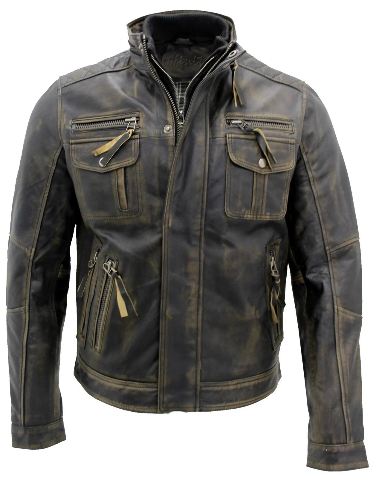 Men's Vintage Black Warm Real Leather Biker Jacket Retro Distressed Motorcycle
Opens in a new window