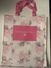 LoveShackFancy x Target Pink White Floral Theme Tote Bag Limited Edition