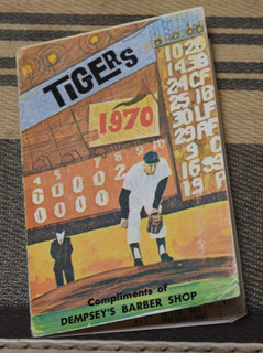 1970 DETROIT TIGERS Pocket Schedule BASEBALL Advertising Dempsey's Barber Shop