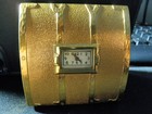 Rare 1940s Evans Steamer Trunk Compact w/powder puff and clock — photo 2