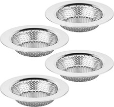 Stainless Steel Sink Drain Strainer - 4 Pack Food Catcher with Wide Rim