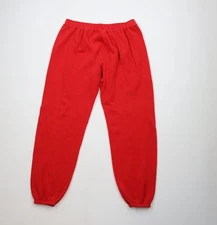 Vintage 70s Streetwear Mens Medium Blank Gusset Sweatpants Joggers Pants Red USA