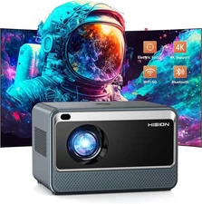 HISION 1080P Bluetooth Dual WiFi 10000LM Home Movie Gaming Projector 4K Support