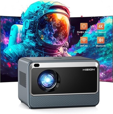 HISION 1080P Bluetooth Dual WiFi 10000LM Home Movie Gaming Projector 4K Support
