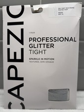 NEW Capezio Professional WHITE Glitter Tight 1 pair Textured Semi-Opaque XL