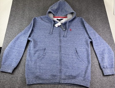 U.S. Polo Assn. Men's Full Zip Hoodie   Blue Heather   XXL   New With Tags