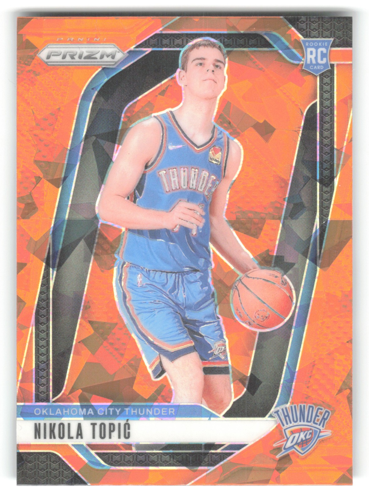 2024-25 Panini Prizm #230 Nikola Topic Prizms Orange Ice