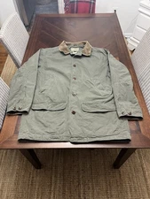 Vintage LL Bean Field Coat Mens XL Tall Green Canvas Barn Chore Jacket