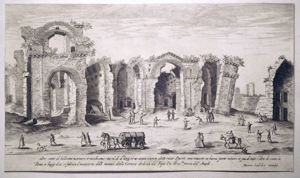 Kupferstich, Thermen des Diokletian in Rom, Ae. Sadeler, 1606, H 178, Prag - Bild 2 von 4