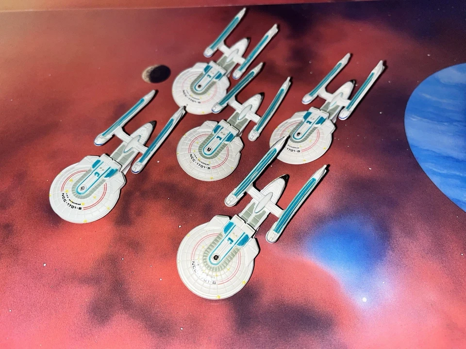 Star Trek Micro Machines Lot USS Enterprise 1701-B X5 Space Ship TNG Wars Fleet - Image 1 of 1