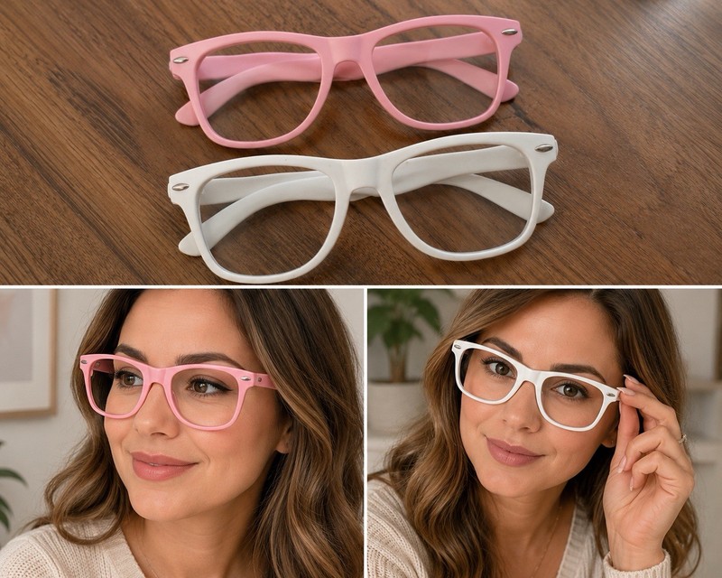 Adult plastic 2 pair of glasses, not prescription, for style only