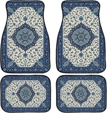 Blue Car Floor Mats Bohemian Floral Carpet Front Rear Carpets Mat Decorative Car Blue Car Floor Mats Bohemian Floral Carpet Front Rear Carpets Mat Decorative Car
