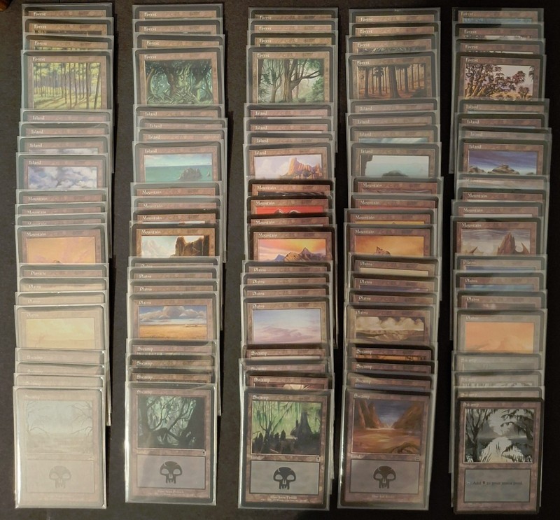 MtG Pre-Modern | 100 Basic black-bordered Lands [ENG]  Magic (20 of each colour)