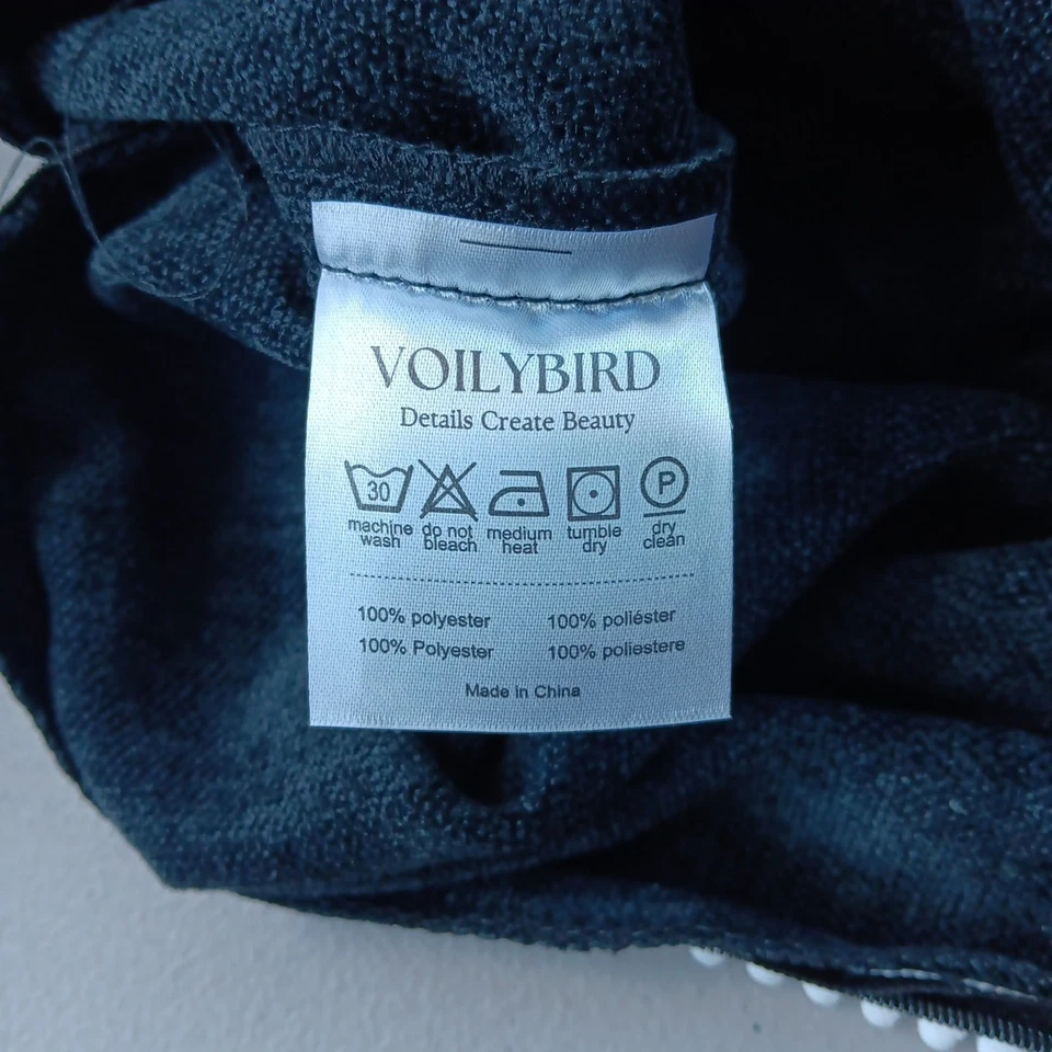 Voily Bird Pillowcase Covers Set of 2 Black + White Edge Countryside Chic Luxury - Image 4 of 4