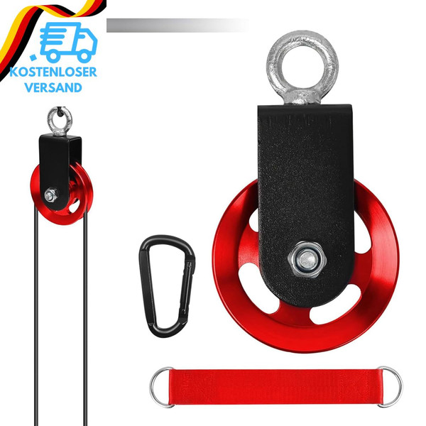 Seilrolle Mit Umlenkrolle 90Mm Aus Aluminium FüR Seilzug Fitness & Heimfitnessge-image