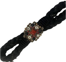 Vintage 80s Belt Braided Rope Woven Black New Wave Retro Boho 28 Inches