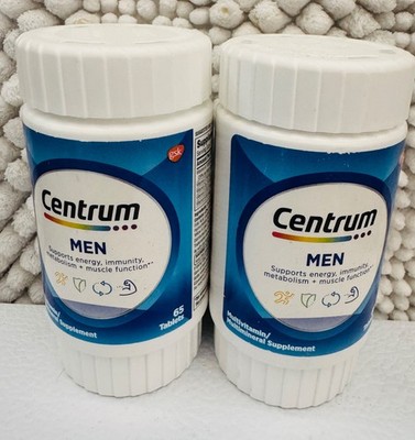 2 PK Centrum MULTIVITAMIN MULTIMINERAL SUPPLEMENT MEN Energy Immunity 65CT 07/26