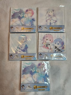 Re:Zero Ichiban Kuji Slumber Tea Party Canvas Board Set 5pcs