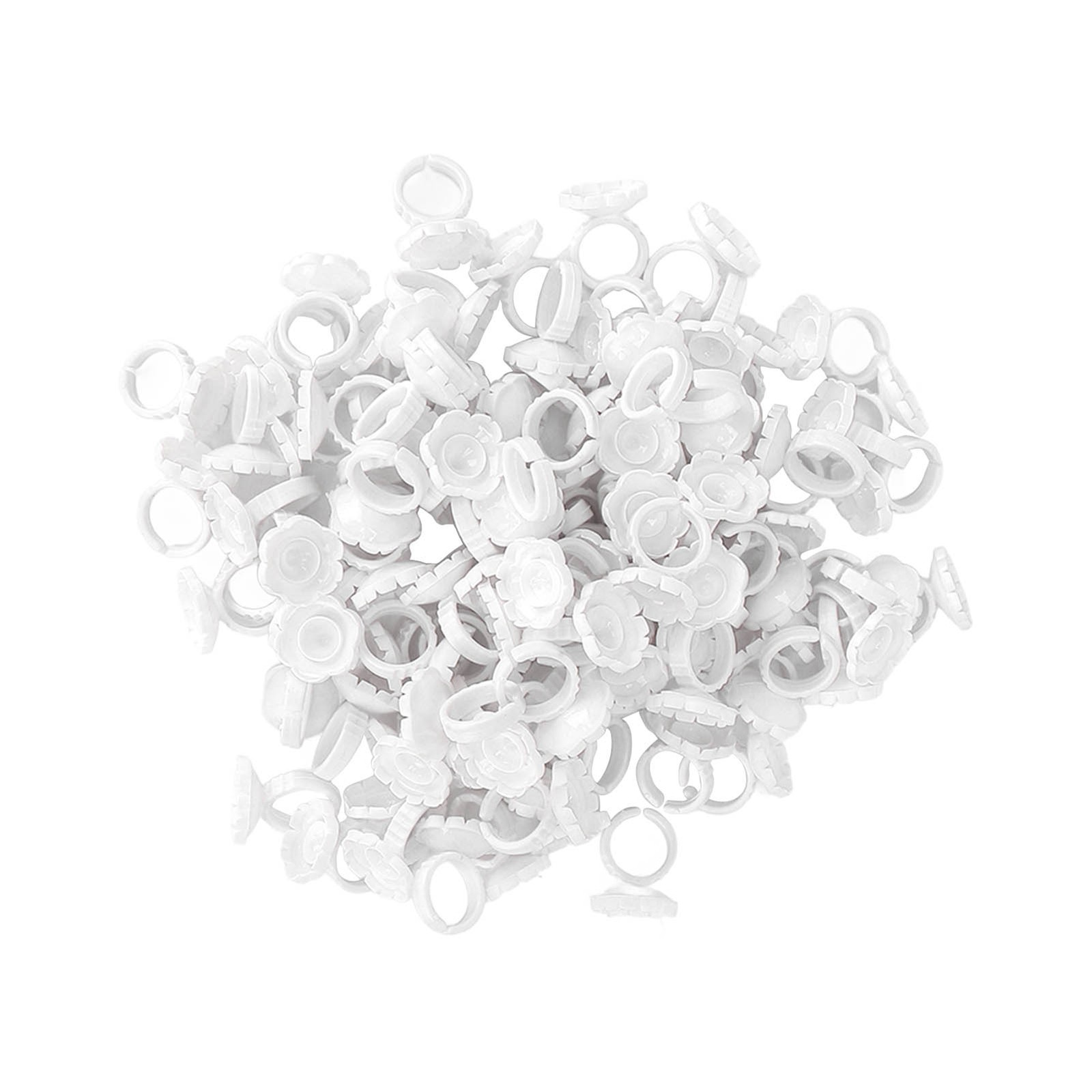 100pcs Flower Glue Rings Eyelash Lashes Extension Glue Cups Tool Holder For