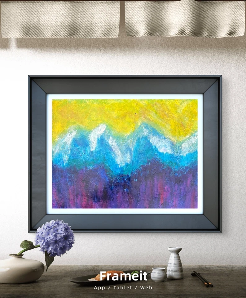 OOAK Abstract Mountain Range 12x16 Canvas Expressionism Abstract Design Home Art - Image 3 of 4